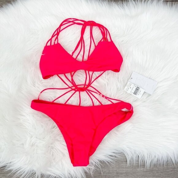 Mikoh Seychelles Tropic Monokini One Piece Swimsuit Strappy Criss Cross Small XS - Picture 2 of 9